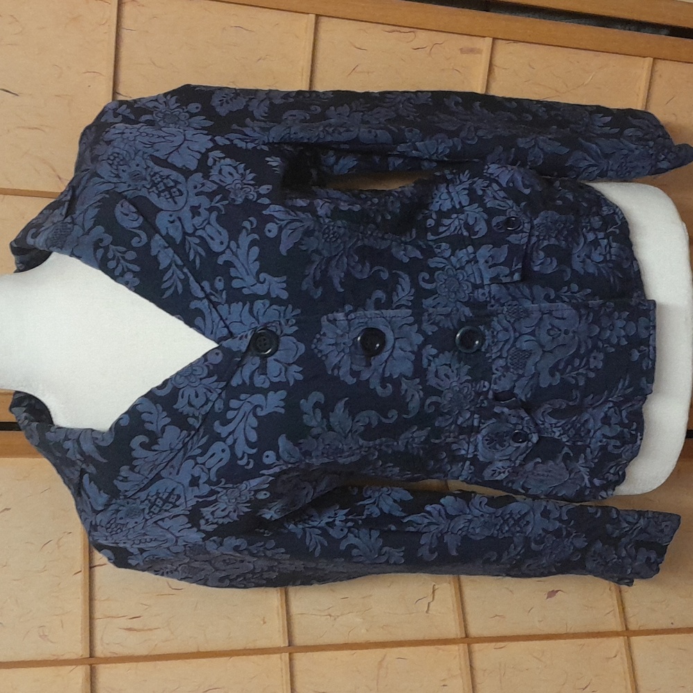 Tommy Bahama blue floral blazer/jacket and scarf set size 8/10 M - Picture 2 of 13
